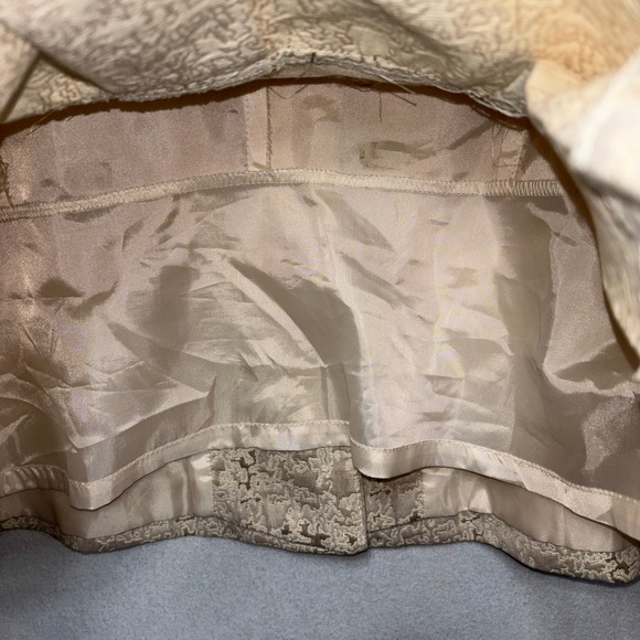 John Meyer Collection Metallic Jacquard Peplum Blazer Jacket Size 12 Ivory Gold - Picture 11 of 11